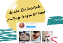 Durchs Schlüsseloch: Zwillinge tragen ist bunt www.es-sind-zwei.de DAS Zwillingsportal Zwillinge tragen ist bunt