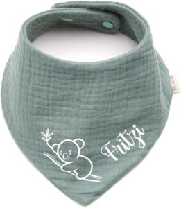 Personalisiertes Dreieckshalstuch aus Baumwolle/Musselin 
