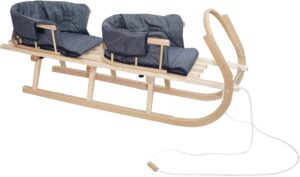 Schlitten Duo aus Holz Holzschlitten Skyline-Store