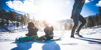 Winterspaß mit einem Zwillingsschlitten www.es-sind-zwei.de DAS Zwillingsportal Winterspaß mit einem Zwillingsschlitten