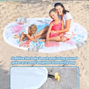 1.4M Strandpool für Kleinkinder,Tragbarer Baby-Pool,Baby-Strand-Pool-Matte